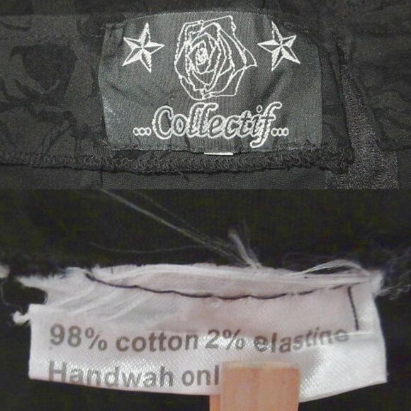 Vintage Y2K Flocked Velvet Halter Top Size M Skulls Bows Pin Up Rockabilly Vamp - Picture 6 of 12